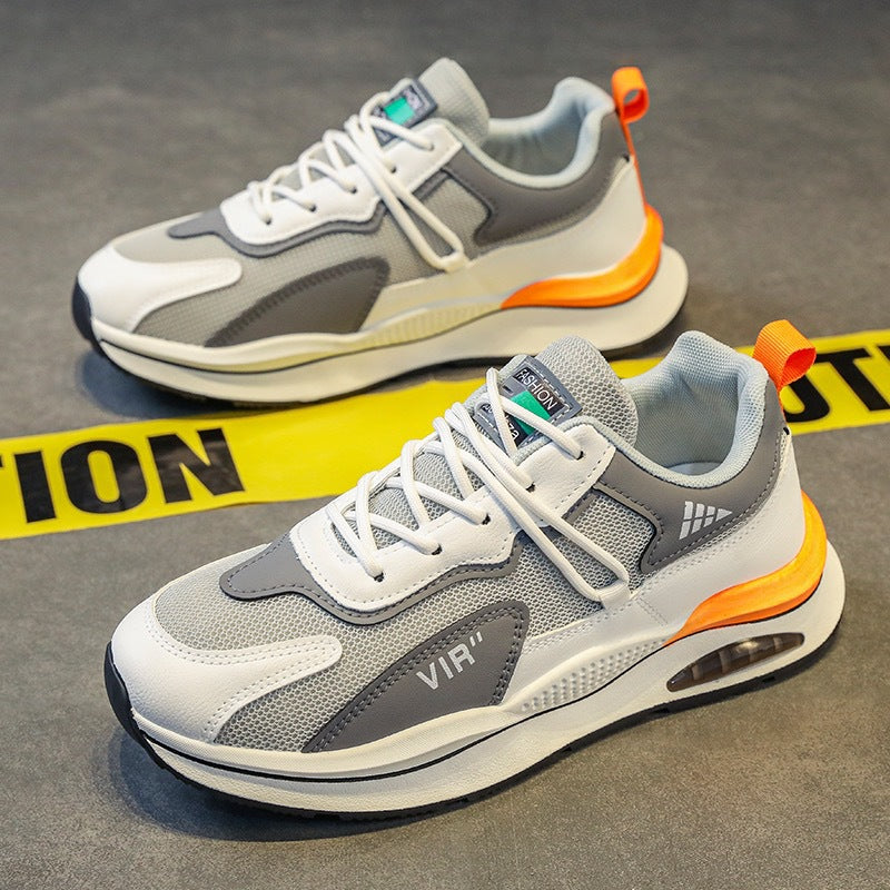 Men's summer new breathable mesh sports shoes men's Korean version trendy versatile thick sole running casual dad shoes men
