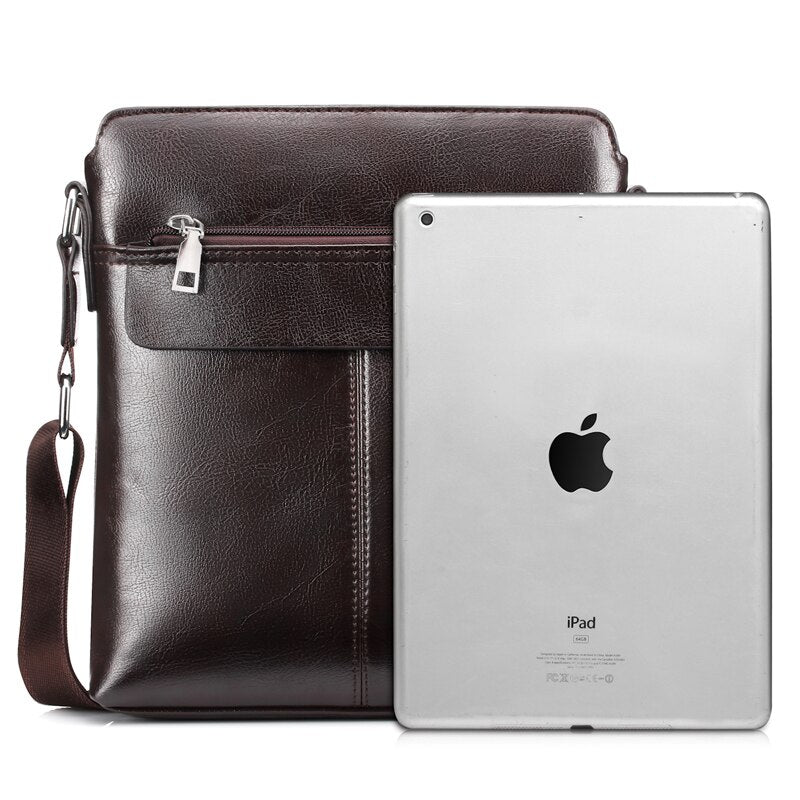 WEIXIER brand men's bag youth messenger bag zipper leather bag Ipad handbag men's shoulder bag