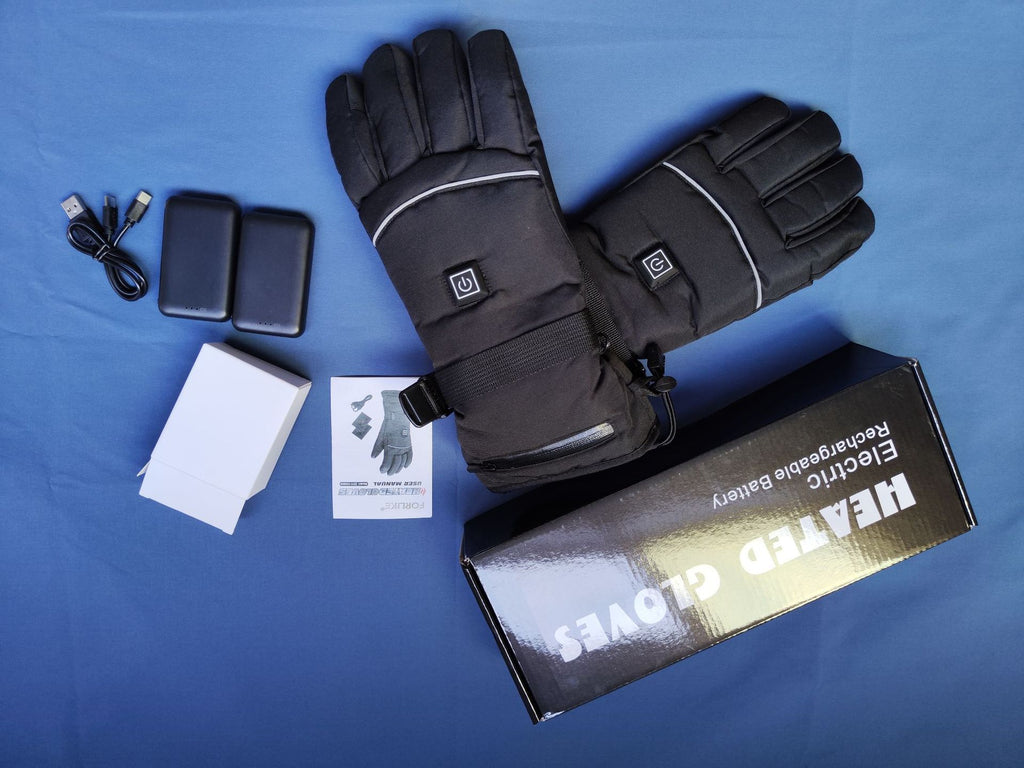 Winter outdoor sports charging heating electric heating waterproof thick gloves cycling skiing gloves touch screen warm gloves