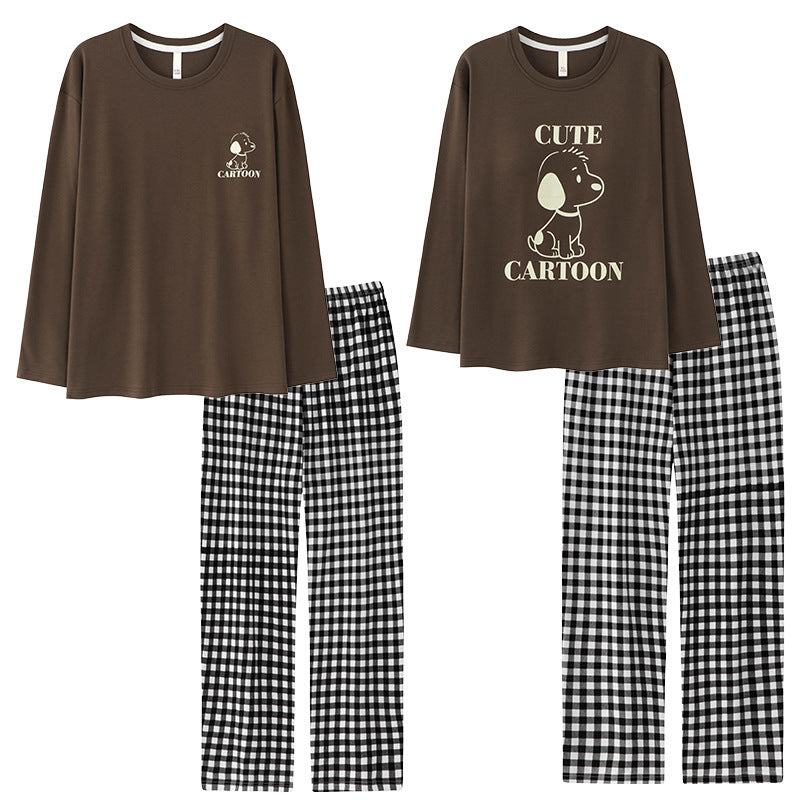 Couple's sleepwear long sleeved set home clothes