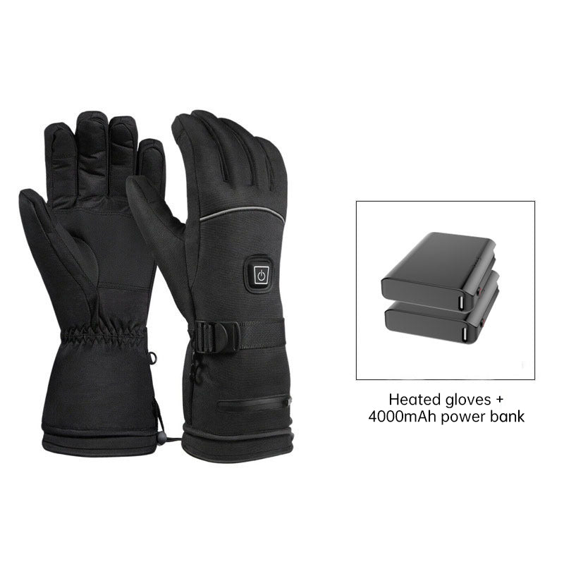 Electric Heated Gloves - Waterproof Winter Warm Rechargeable Gloves for Ski, Snowmobile and Outdoor Activities