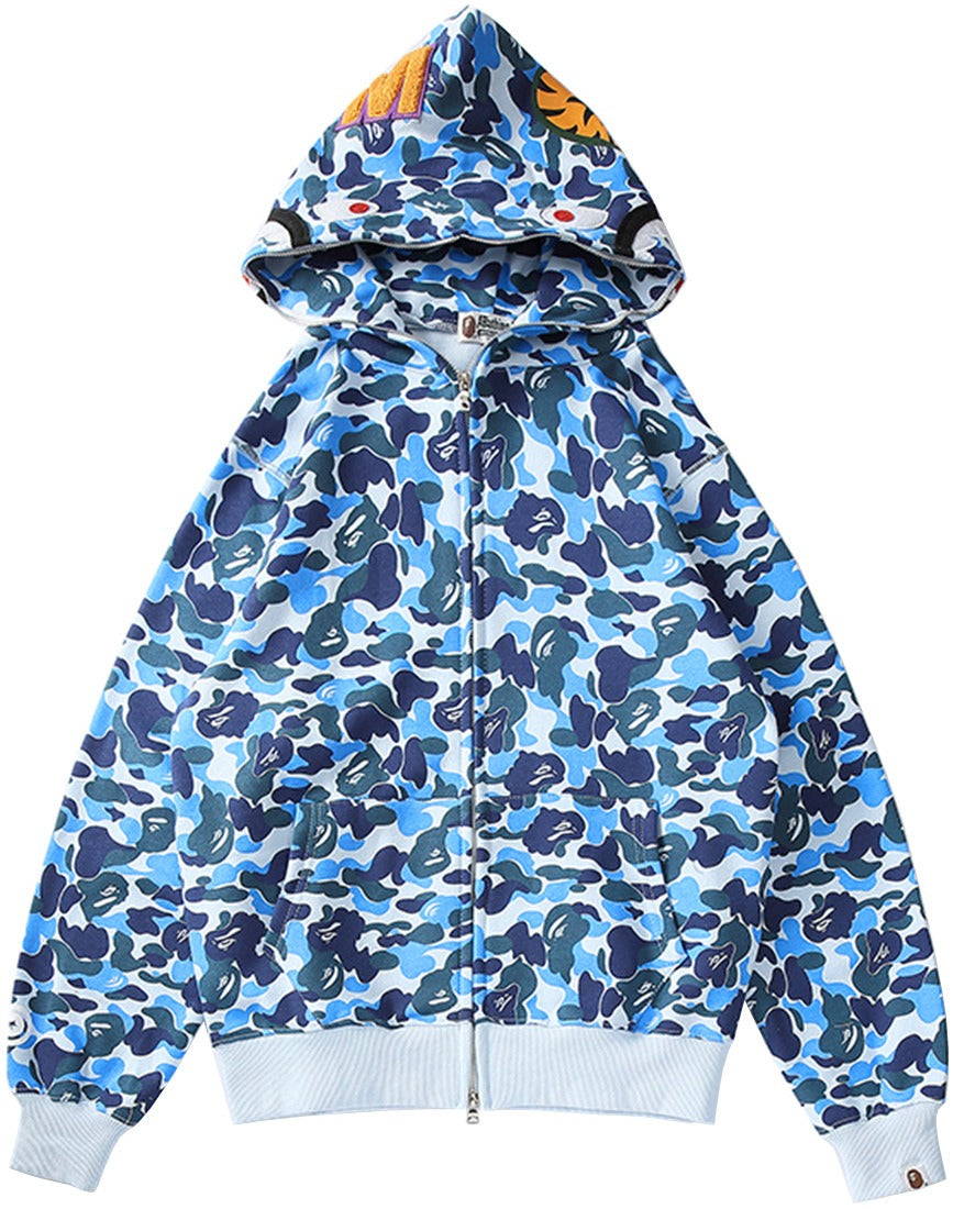 Shark Head BAPE Coat Fashion Street Trendy Brand Leisure Fashion Pure Cotton Sweater cardigan