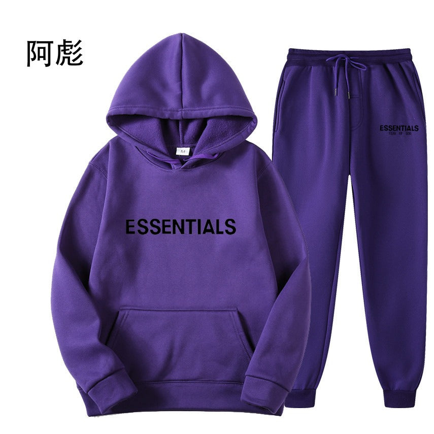 FEAR OF GOD ESSENTIALS couple suit sweatshirt men and women double line high street fashion brand autumn and winter two-piece suit