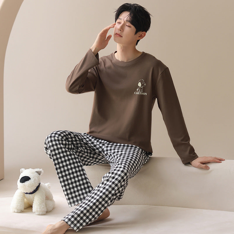 Couple's sleepwear long sleeved set home clothes