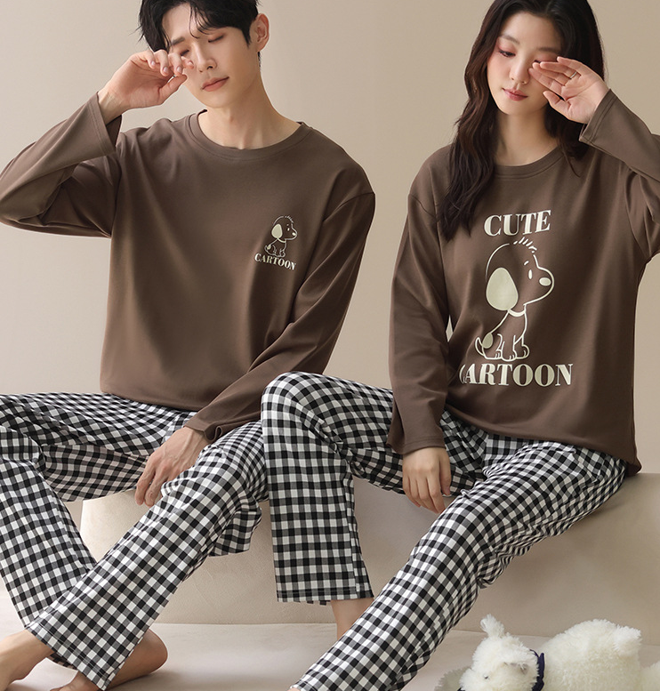 Couple's sleepwear long sleeved set home clothes