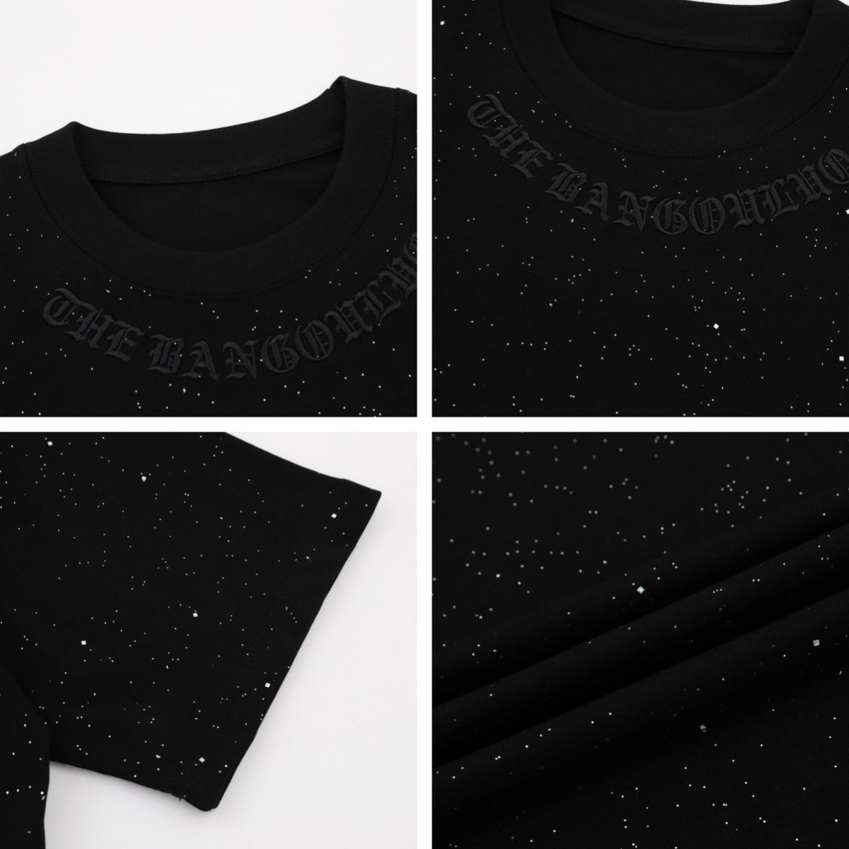 High Street All-Over Star Design Short Sleeve T-Shirt for Men and Women