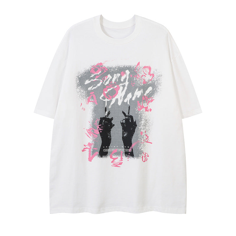 Street Style Graffiti Hip Hop Short Sleeve T-Shirt for Men and Women