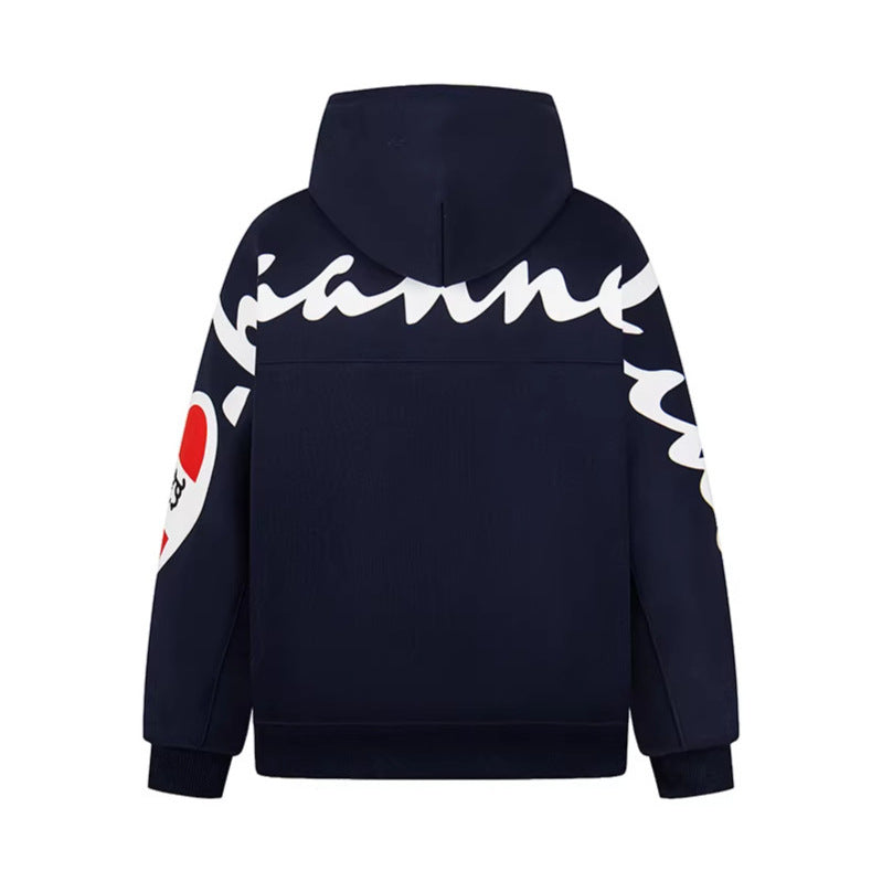 Hooded Sweatshirt Unisex Spring Loose Casual Versatile Zipper Jacket Top