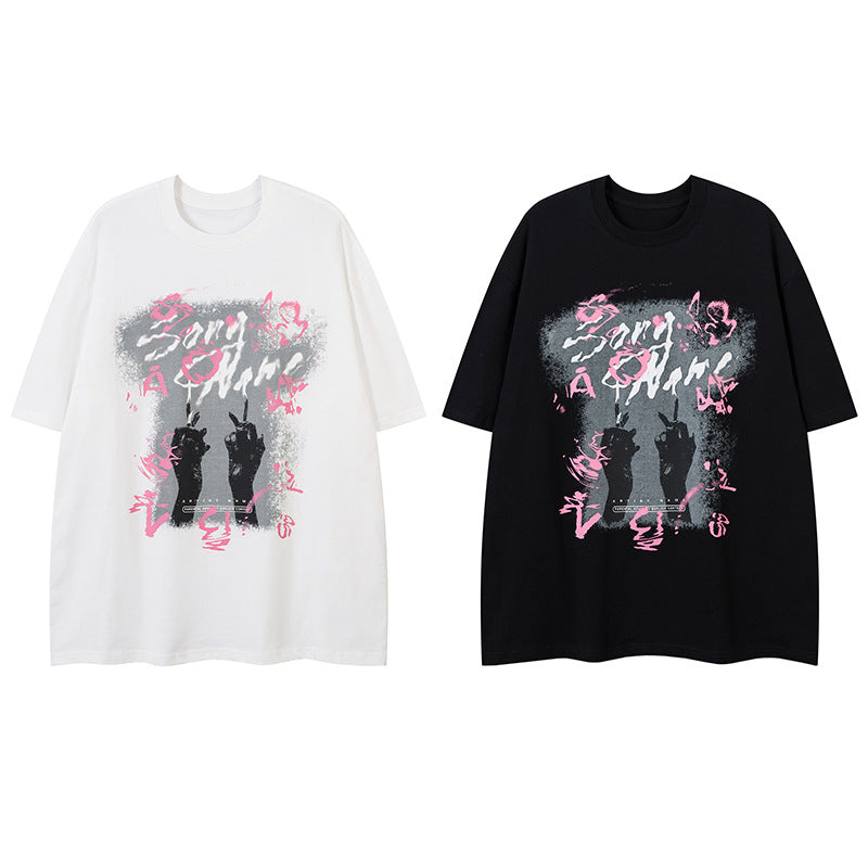 Street Style Graffiti Hip Hop Short Sleeve T-Shirt for Men and Women