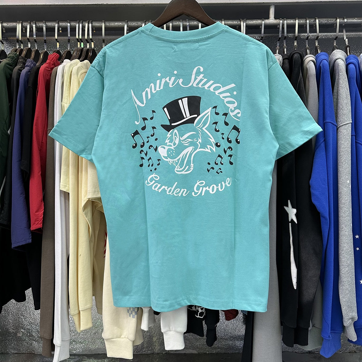 AM1R1 ICON Peace Dove Letter Print Crew Neck Loose Short Sleeve T-Shirt for Men and Women Couples