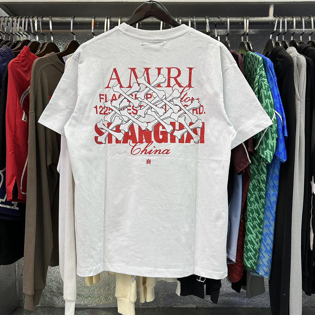 AM1R1 ICON Peace Dove Letter Print Crew Neck Loose Short Sleeve T-Shirt for Men and Women Couples