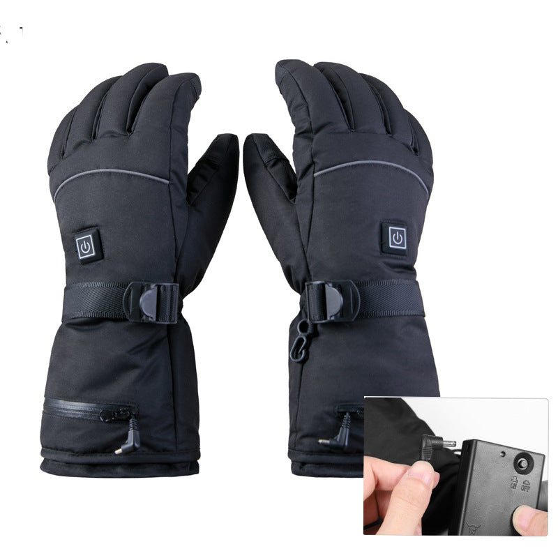 Winter outdoor sports charging heating electric heating waterproof thick gloves cycling skiing gloves touch screen warm gloves