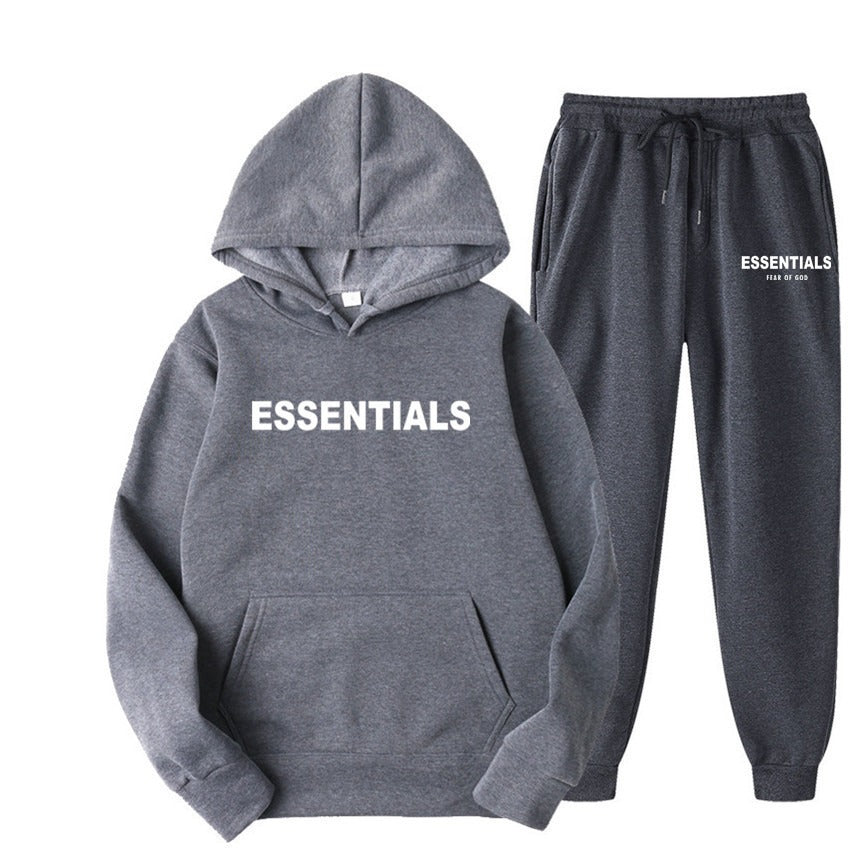 FEAR OF GOD ESSENTIALS couple suit sweatshirt men and women double line high street fashion brand autumn and winter two-piece suit