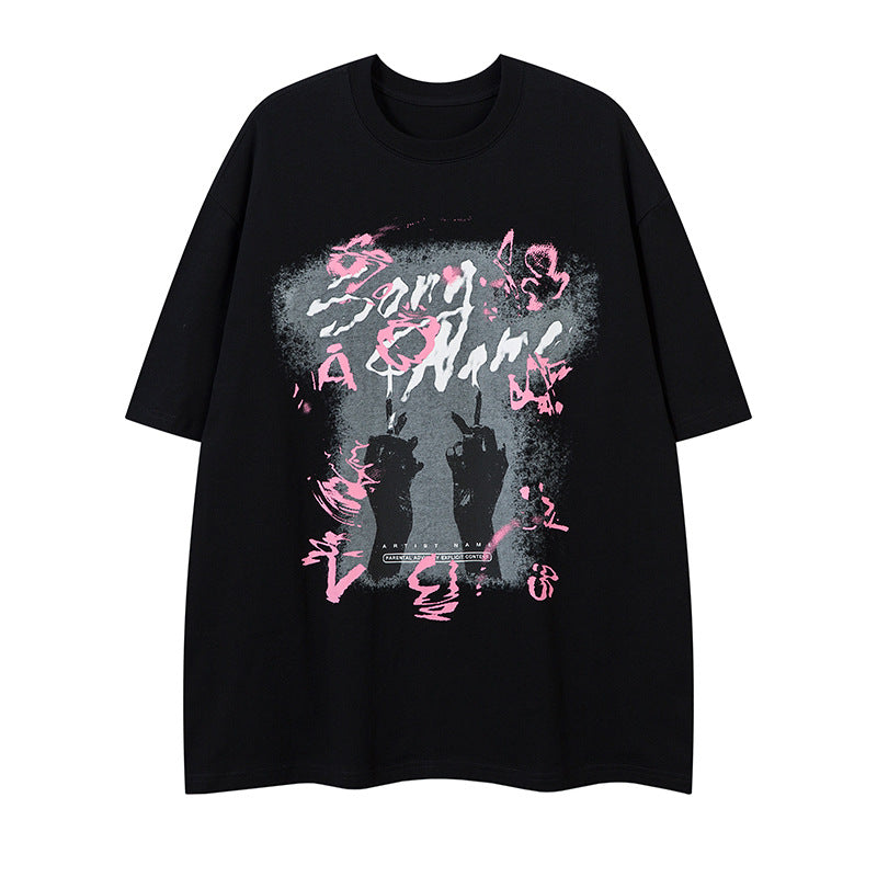 Street Style Graffiti Hip Hop Short Sleeve T-Shirt for Men and Women