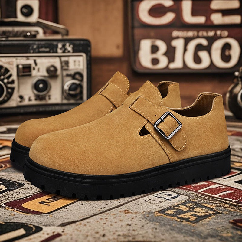 Thick soled height increasing board shoes for men