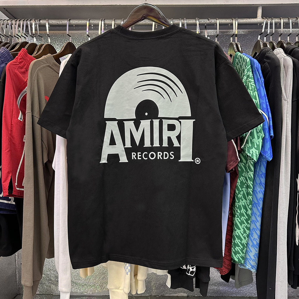 AM1R1 ICON Peace Dove Letter Print Crew Neck Loose Short Sleeve T-Shirt for Men and Women Couples