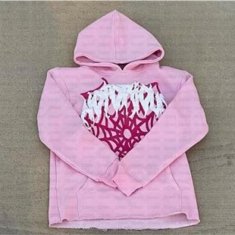Spider Web Print Hoodie for Men and Women Casual Daily Sweatshirt and Long Pants