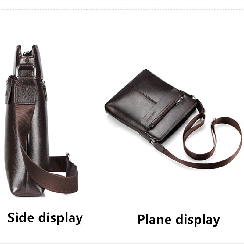 WEIXIER brand men's bag youth messenger bag zipper leather bag Ipad handbag men's shoulder bag