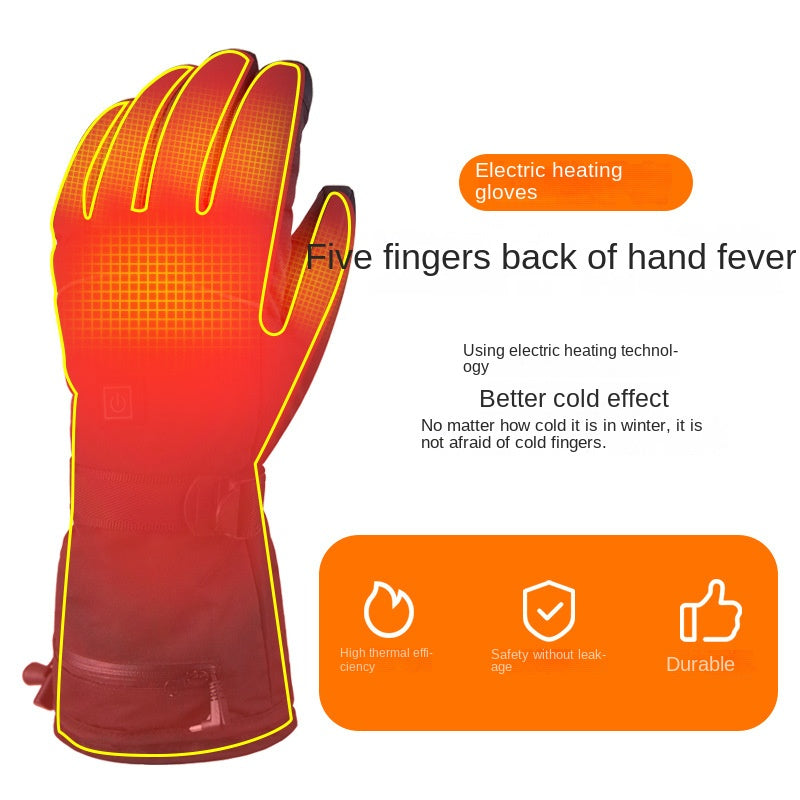 Winter outdoor sports charging heating electric heating waterproof thick gloves cycling skiing gloves touch screen warm gloves