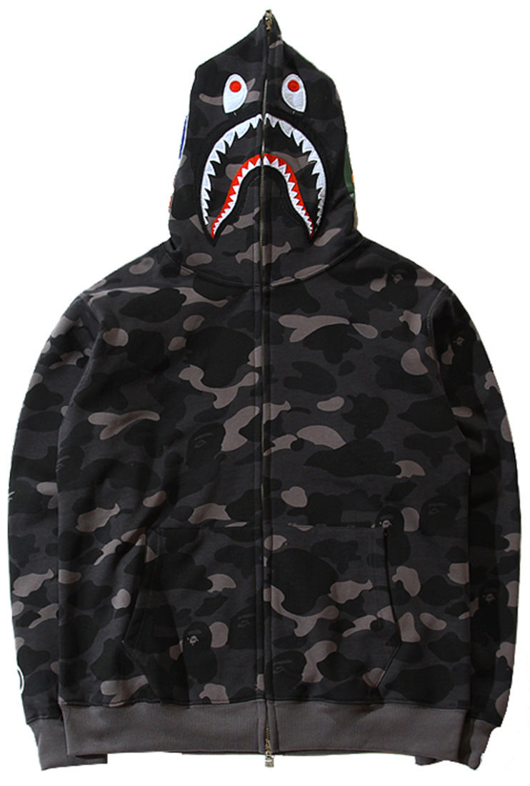 Shark Head BAPE Coat Fashion Street Trendy Brand Leisure Fashion Pure Cotton Sweater cardigan