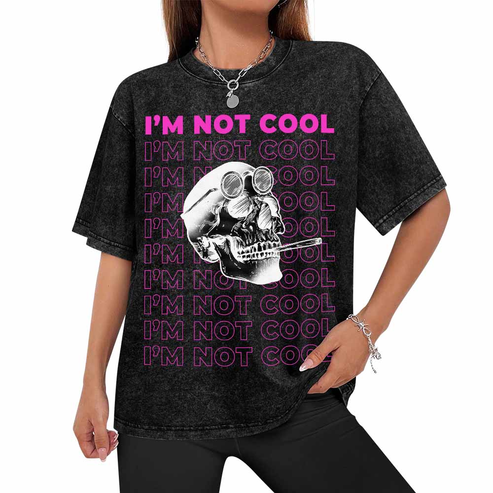 Hot vintage wash off shoulder short-sleeved T-shirt